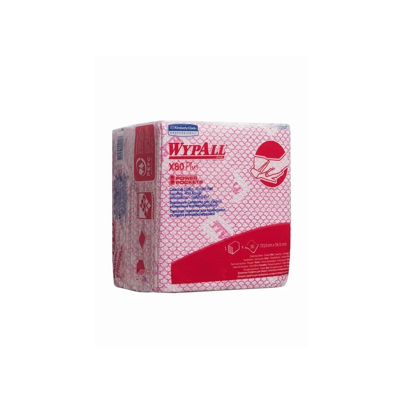 Wypall® X80 Plus Critical Clean - Quarter / Red - 8 sacchi x 30 fogli | Cartone (8 borse)