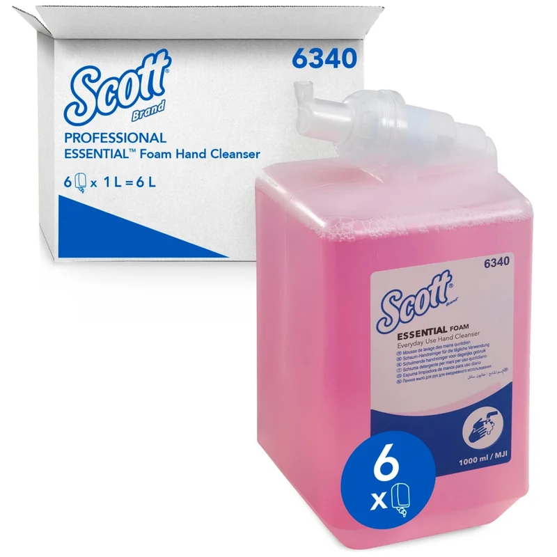 Scott® Essential ™ Soap in schiuma per uso quotidiano - Cassetta / Pink / 1 LTR - 6 Cassette | Cartone (6 cartucce)