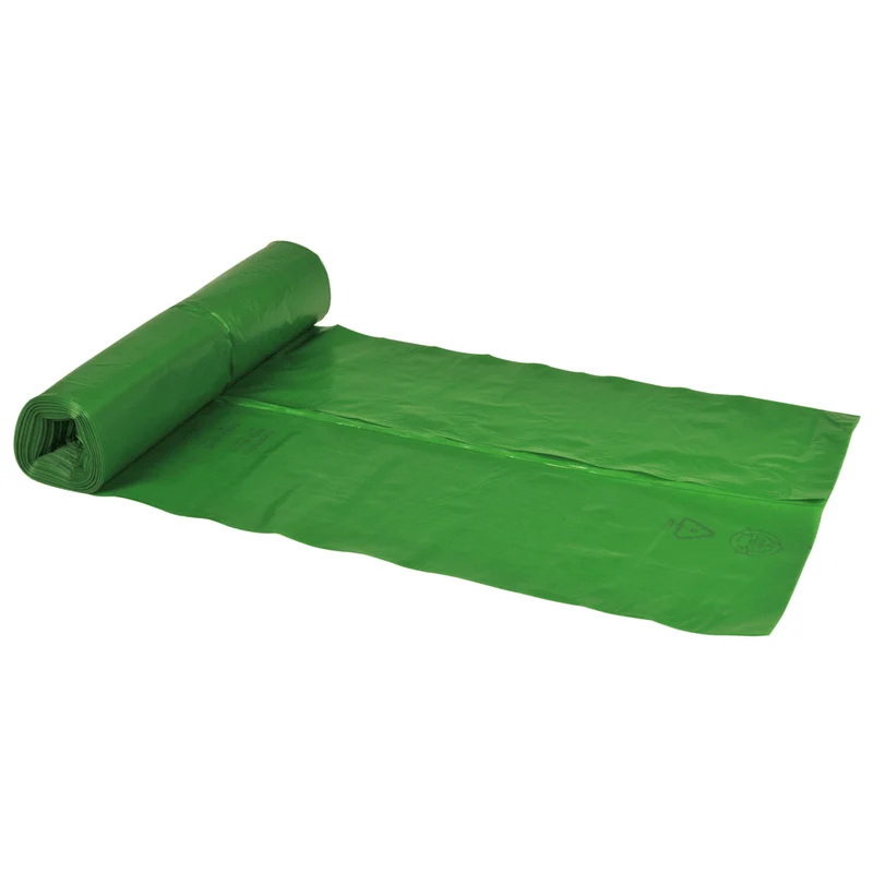 Borse per rifiuti 120 L, 700x1100 mm, 34 My LDPE, Green | Ruolo (25 borse)
