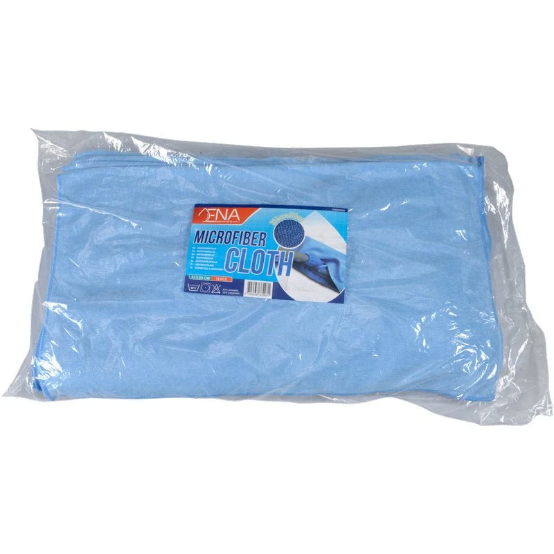 Panno in microfibra, ENA Panno per pavimenti morbido, 53x60 cm, Blu | Confezione (10 pezzi)