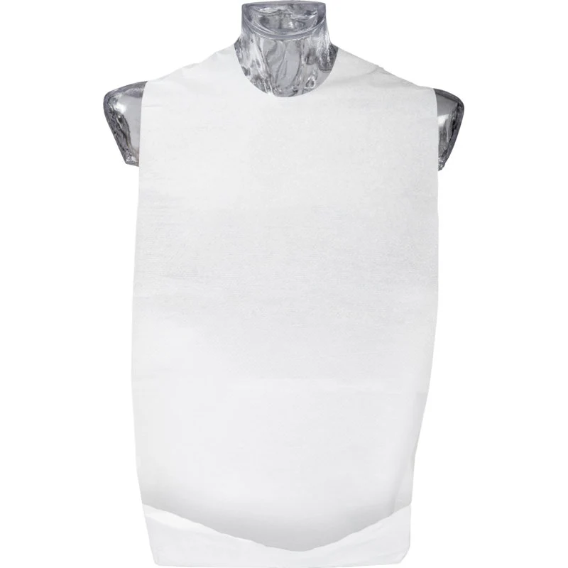 ABENA Excellent bavaglino monouso con tasca, 37x70 cm, bianco | Confezione (100 pezzi)