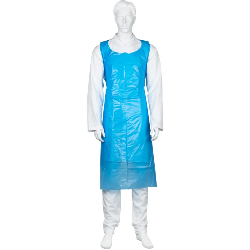 Grembiule monouso, 85x130 cm, 35 my LDPE, Blu | Confezione (50 pezzi)