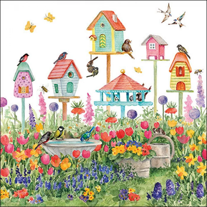 Tovaglioli in carta "Birdhouses" - pacco da 20