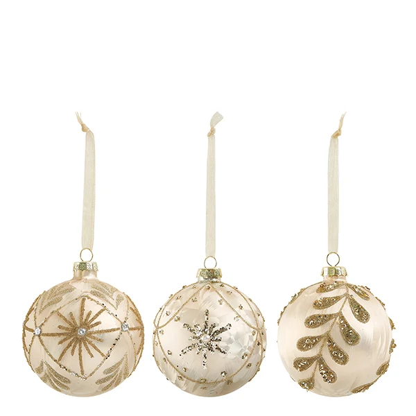Set di 3 palline di Natale in vetro rosa - Mathilde M.