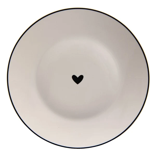 Piattino "Black Heart" in porcellana