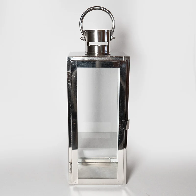 Lanterna Grande "Silver Light", in vetro e alluminio
