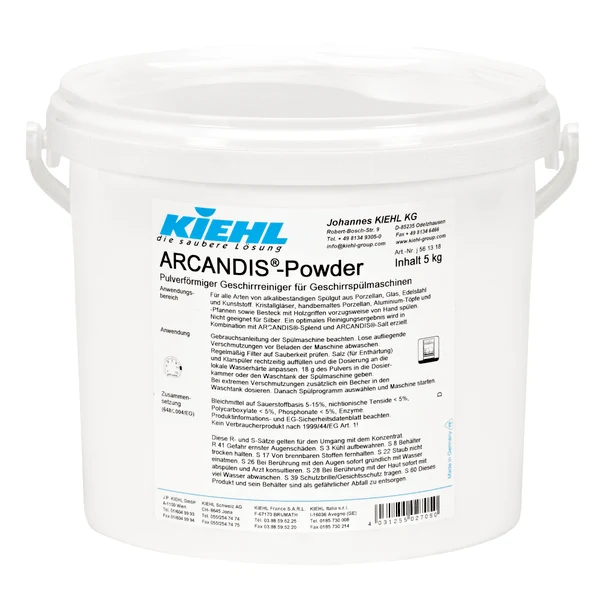 Kiehl Arcandis Purcitante a forma di lavastoviglie a forma di polvere per lavastoviglie | Pacchetto (5 kg)