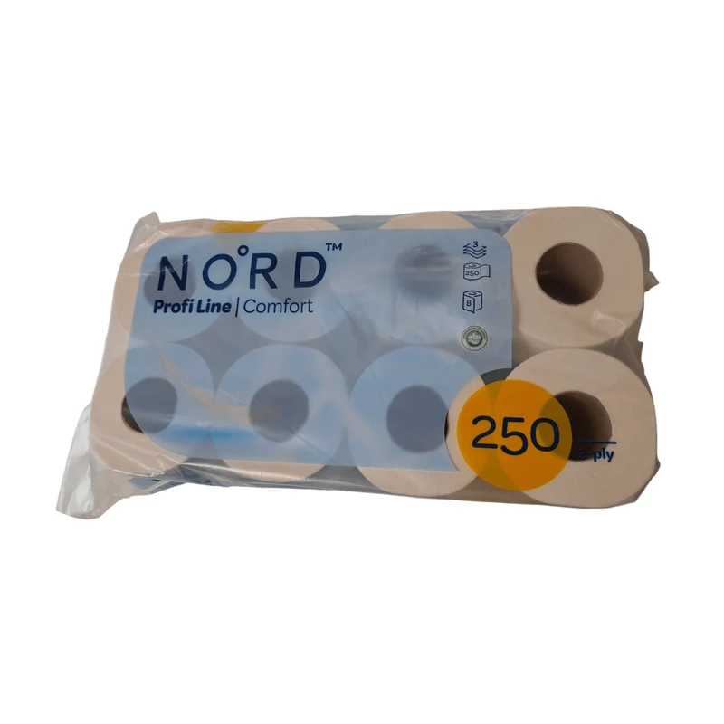 Carta igienica, 3 strati, 250 fogli, 8 rotoli | Cartone (8 pacchetti)