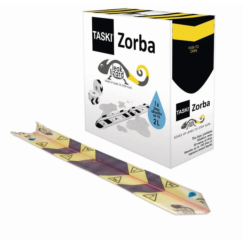 Taski Zorba Leak Lizard, striscia di assorbimento altamente efficace, 1 PU = 50 demolizioni di 60 cm | Cartone (50 pacchetti)