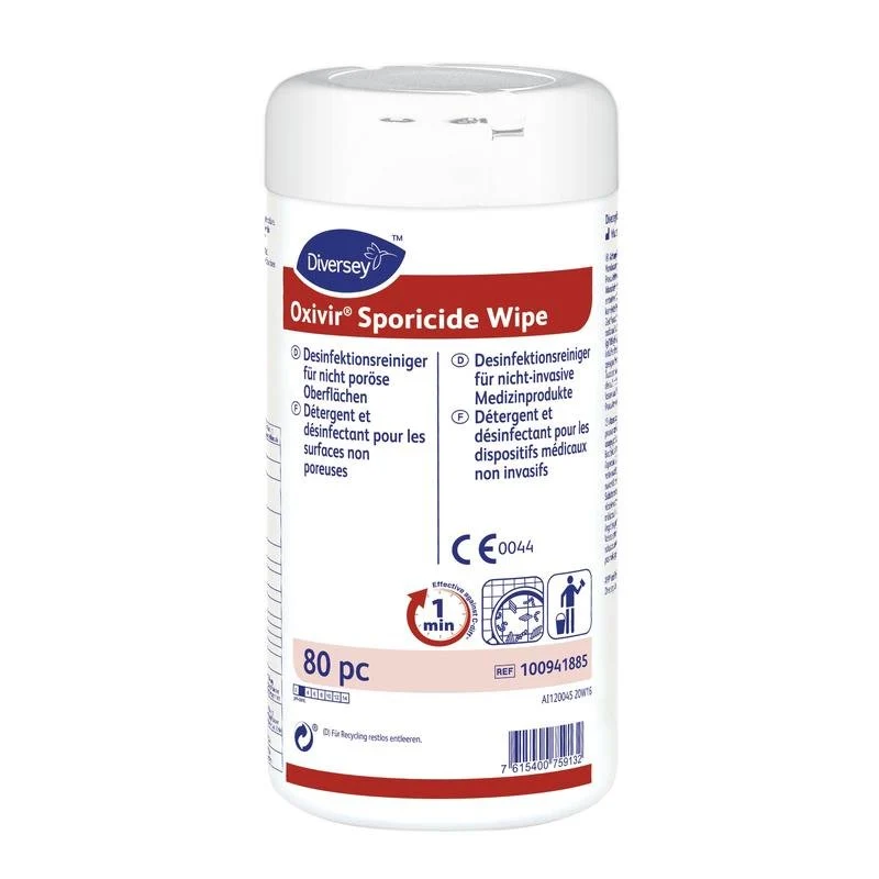 Oxivir Sporicide Wipe, asciugamani una tantum pre-immersi | Lattina (80 asciugamani)