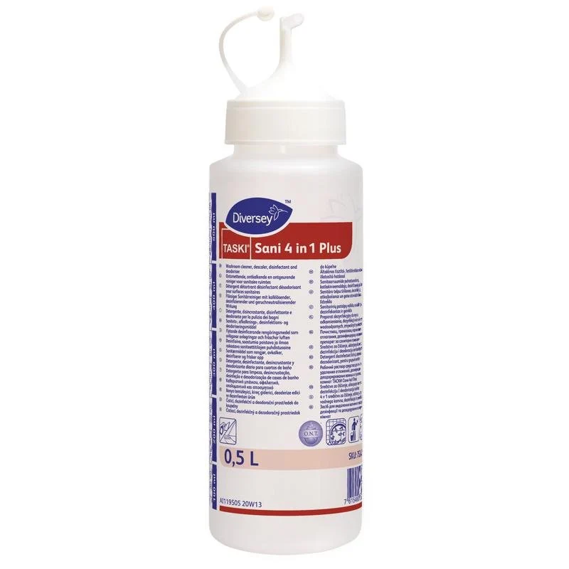 Bottiglia di dosaggio taski sani 4 in 1 plus, bottiglia di dosaggio di sani 4 in 1, testa spray kniccited (0,5 litri) | Bottiglia (1 pezzo)