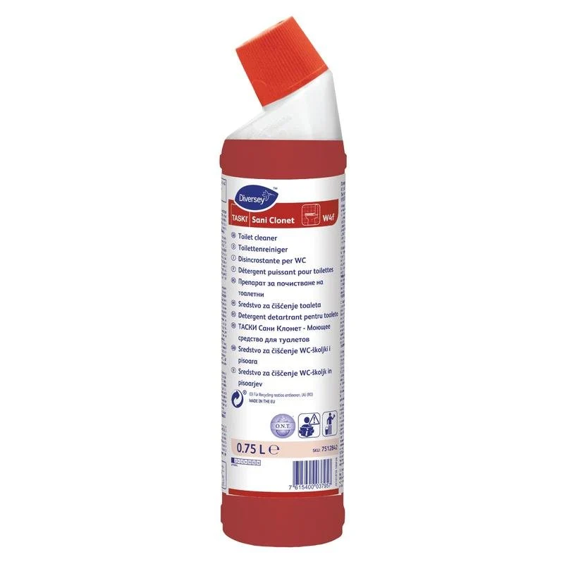 Clonetto di taski sani, detergente per servizi igienici, pronto per l'uso, basato sull'acido limone / sulfamico | Bottiglia (750 ml)