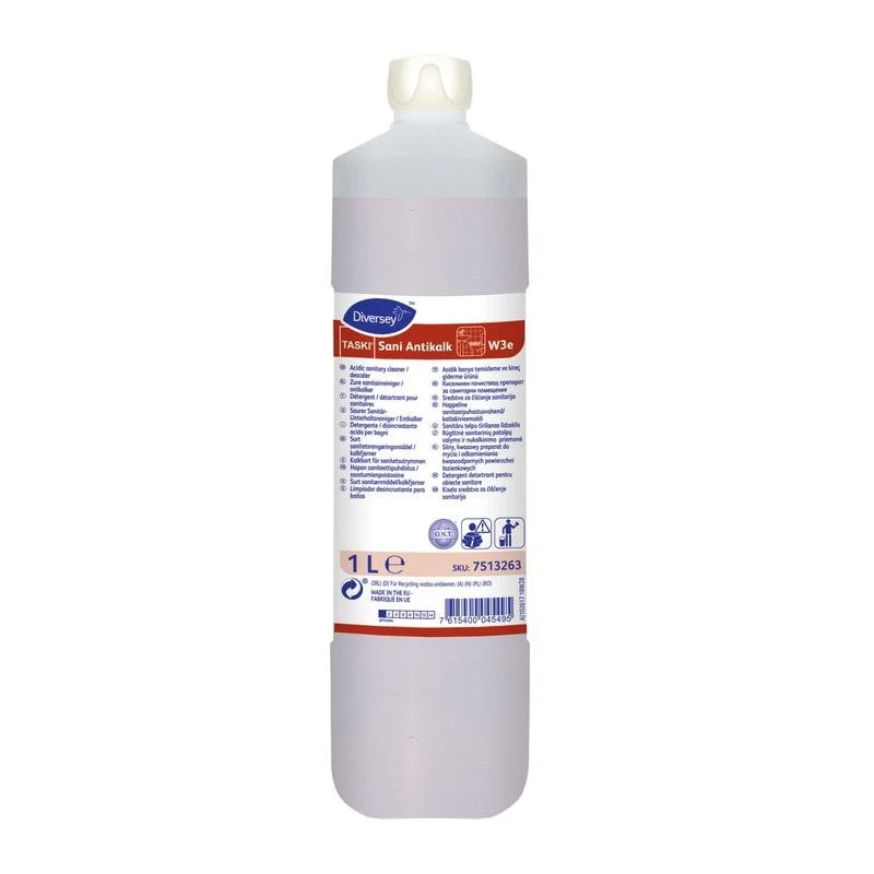 Taski Sani Antikalk, detergente per manutenzione sanitaria acida e discendente. | Bottiglia (1 l)