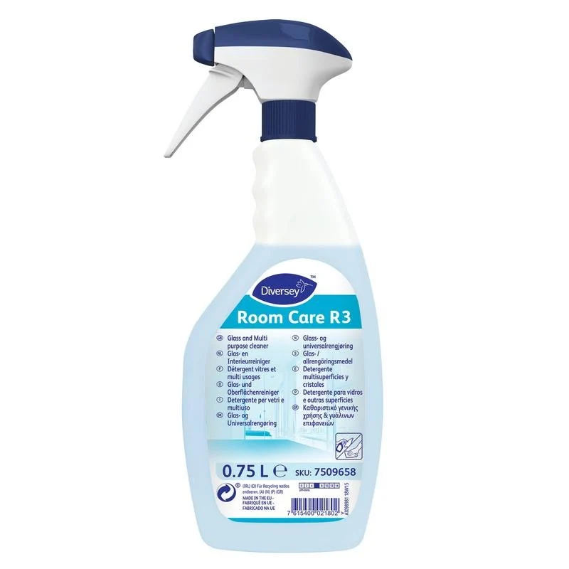 Room Care R3, detergente per superfici e vetri | Cartone (6 bottiglie)