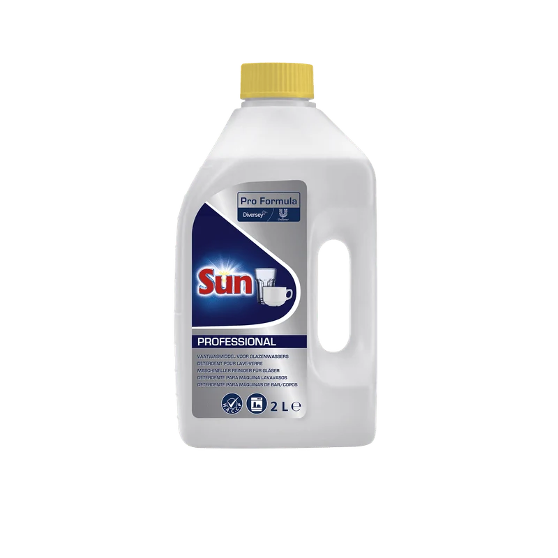 Sun Cleaner professionale per bicchieri, per lavastoviglie in vetro e bancone | Bottiglia (2 L)