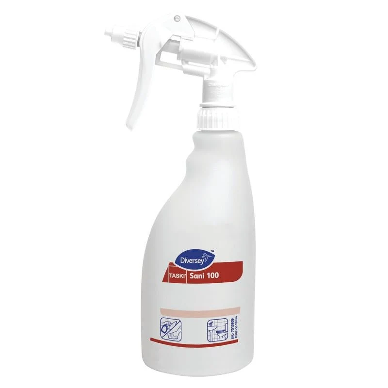 Trigger Spray Bottle Sani 100, RIMBILE BOTTO SANI 100, Trigger rosso (0,5 L) | Cartone (5 bottiglie)