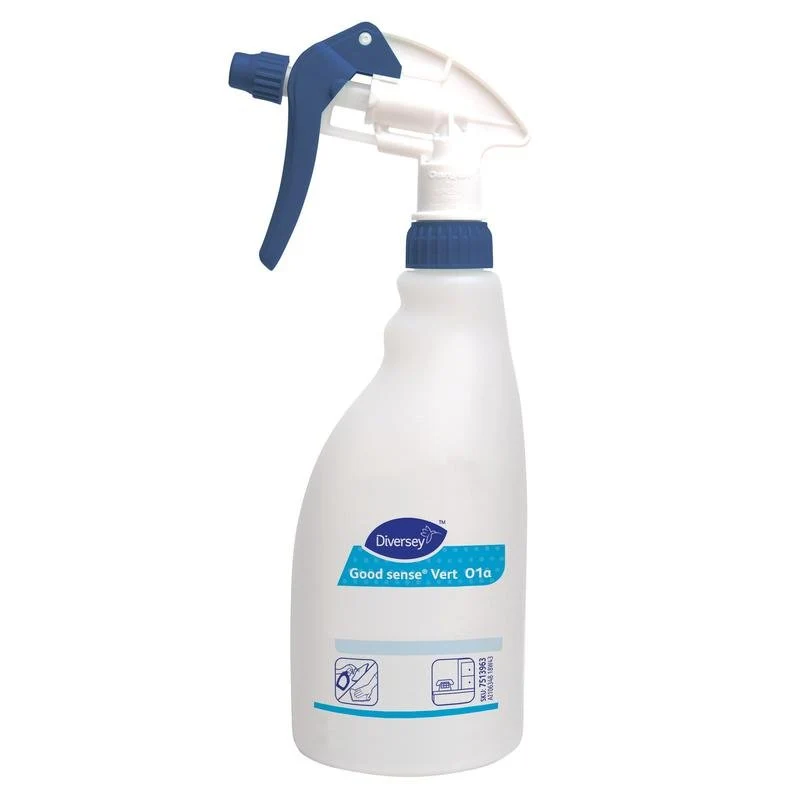 FOTTO SPRING TRIGGER VERT di buon senso, flacone spray per buon senso Vert, Blauer Sprühkopf (0,5L) | Cartone (5 bottiglie)