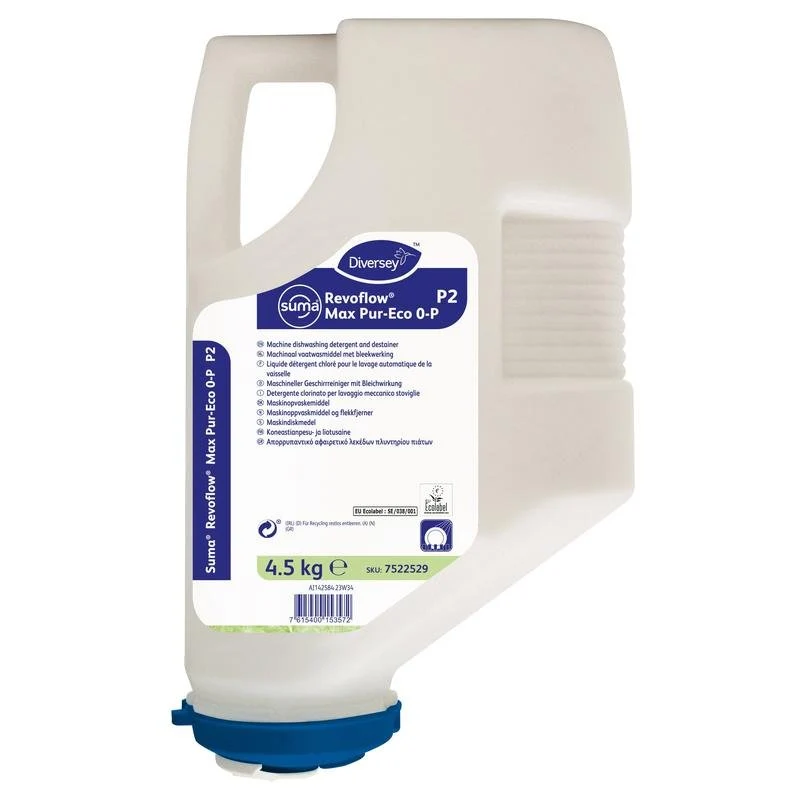 SUMA REVOFLOW MAX PU PUR ECO 0P P2, detergente per le stoviglie ad alte prestazioni e rispettoso dell'ambiente, senza fosfato | Cartring (4500 g)