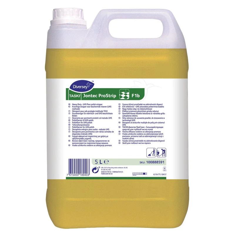 Taski Jontec Prostrip, potente detergente di base alcalino con una formula di pulizia efficace | Contenitore (5 L)