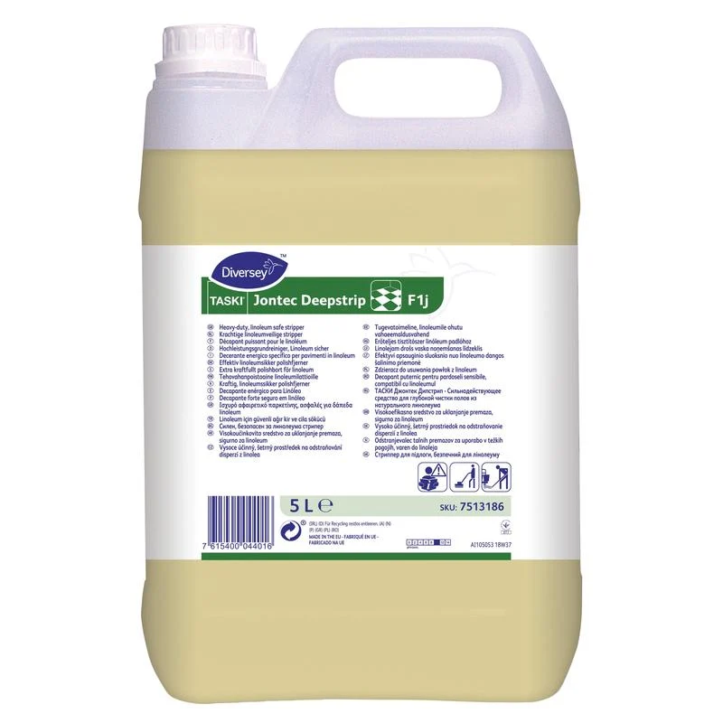 Taski Jontec DeepstrIp, detergente di base contenente solvente in particolare per i pavimenti in linoleum, molto efficace | Contenitore (5 L)