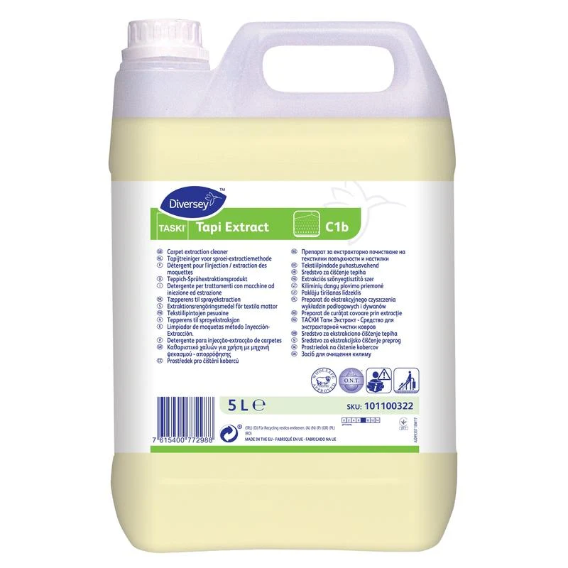 Estratto tapi Taski, detergente per estrazione spray per moquette, guarnizione in lana testata, O.N.T. Tecnologia | Contenitore (5 L)