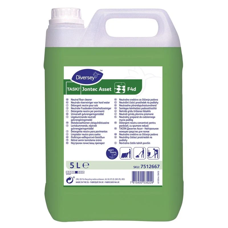 Taski Jontec Asset, detergente per manutenzione del pavimento neutro per rivestimenti concreti resistenti all'acqua | Contenitore (5 L)
