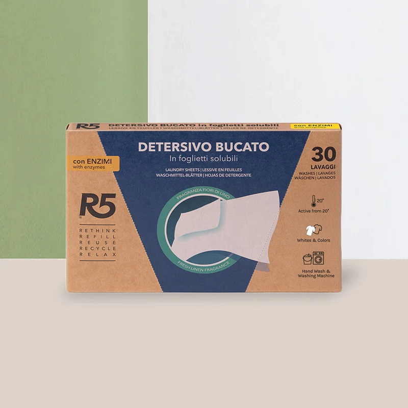 R5 Detersivo Bucato in Foglietti con Enzimi