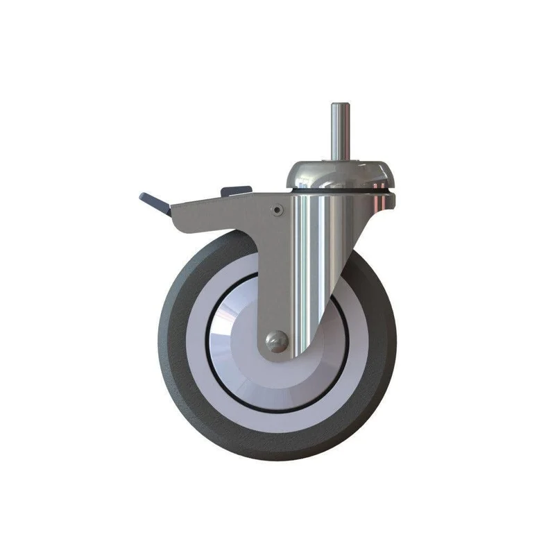 Ruota del carrello di taski - pavimenti per tappeti, con freno, ruota per il carrello di taski, sterzabile, 125 mm, per pavimenti di tepich, con freno | Pacchetto (1 pezzo)