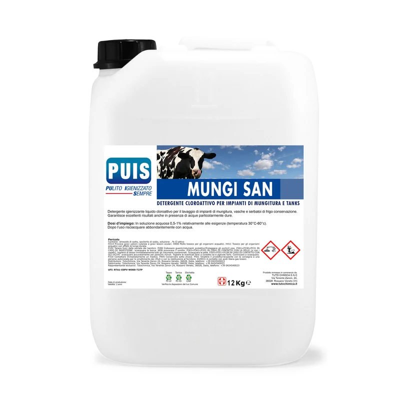 Puis Mungi San Detergente per impianti di mungitura e tank