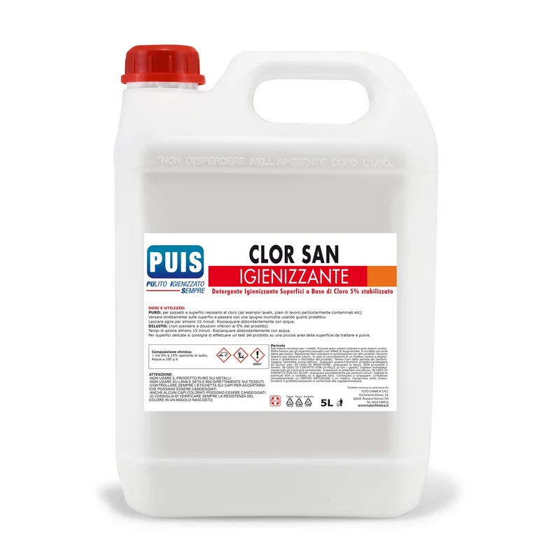 Clor San Igienizzante Superfici a Base di Cloro 5%, 5L