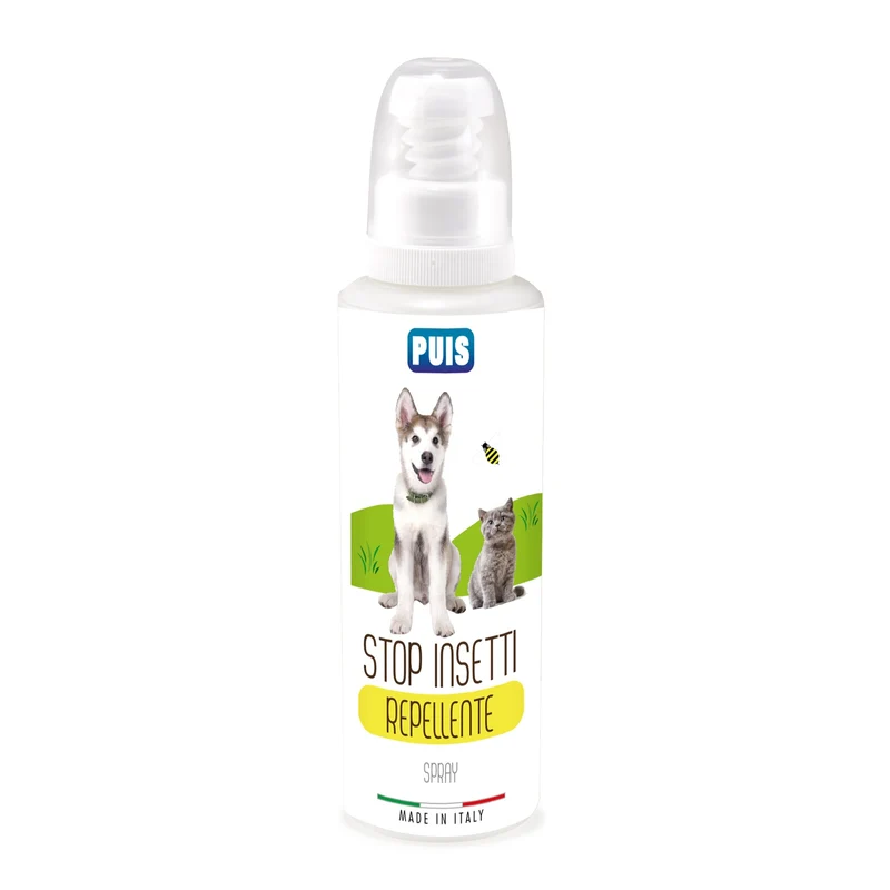 Puis Spray Stop Insetti, Pulci, Zecche Zanzare per Animali Domestici 120ml