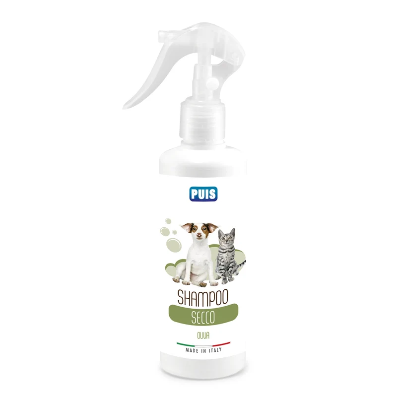 Puis Shampoo Secco per Cani e Gatti 220ml, Profumo Oliva Ipoallergenico