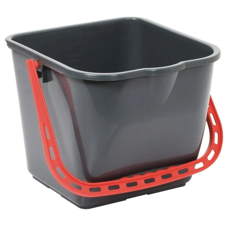 Secchio taski 15l rosso, secchio rosso per funzionamento manuale | Pacchetto (1 pezzo)