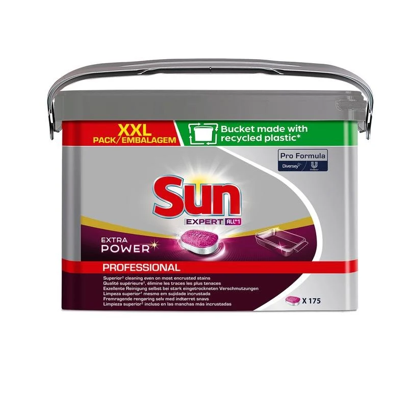Sun Professional All-In-1 Extra Power Strette, Premium All in One Strette per la lavastoviglie | Pacchetto (175 pezzi)