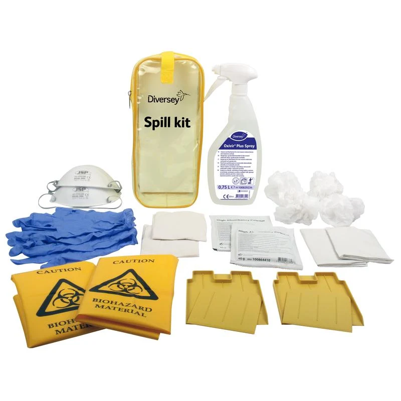 Diversey Oxivir Plus Spray Spill Kit, 1x Oxivir Plus Spray e 2x Kit di fuoriuscita in tasca di archiviazione | Pacchetto (1 pezzo)