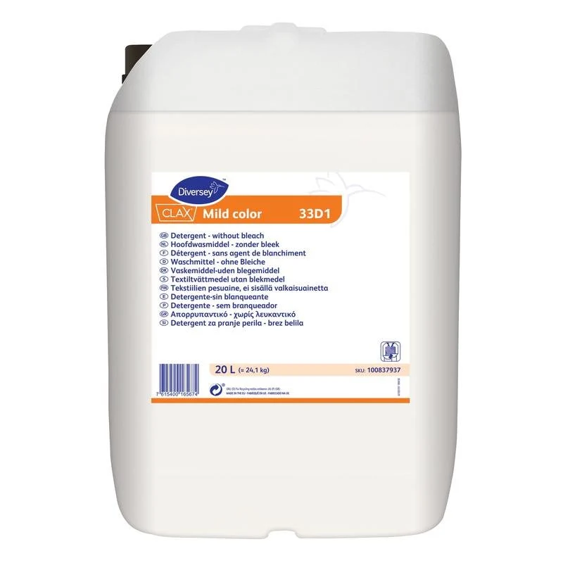 Clax Mild Color 33D1, detergente fine enzimatico per tutti i tessuti | Contenitore (20 L)