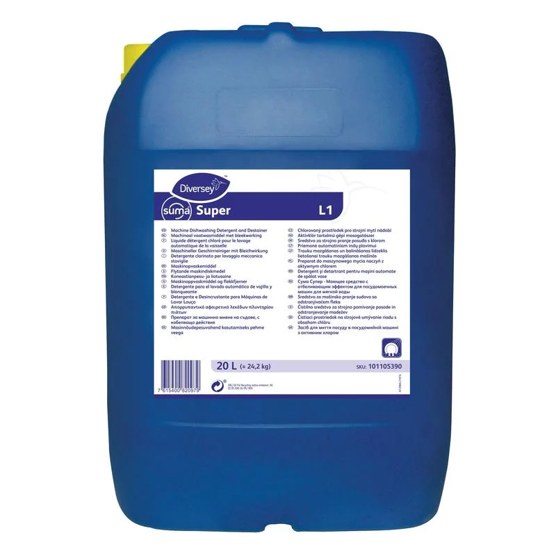 Suma Super L1, detergente per stoviglie con candeggina, per acqua morbida | Contenitore (20 L)
