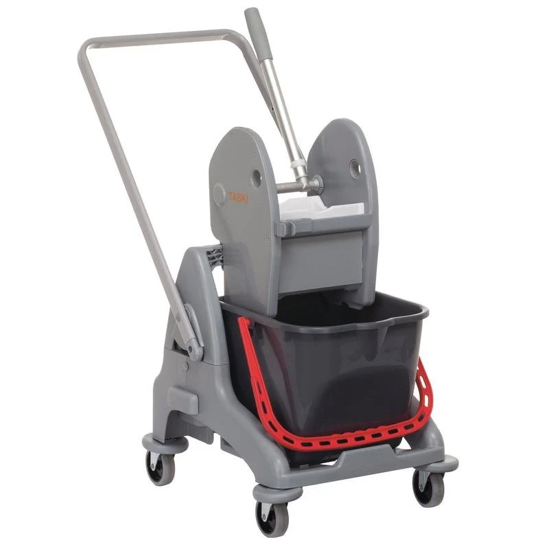 Sistema di un bucket tasko MOP, con un secchio di rosso 15 L, telaio, barra e pressione | Pacchetto (1 pezzo)