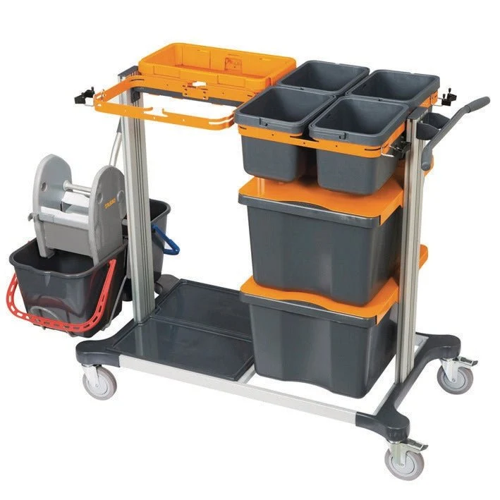 Taski Midi Trolley Wet, la più grande soluzione di sistema per la pulizia umida professionale con passività pianeggianti e kentuggini. | Pacchetto (1 pezzo)