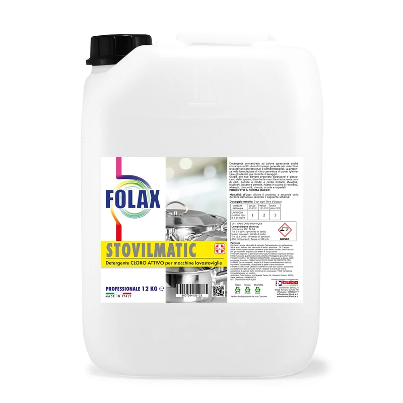 Folax stovilmatic detergente professionale lavastoviglie pentolame cloro attivo