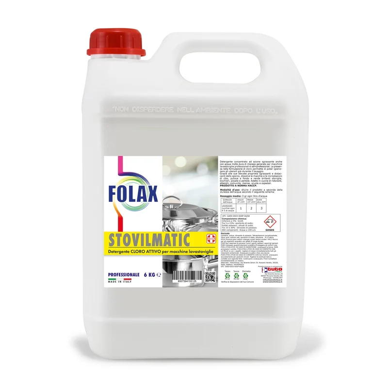 Folax stovilmatic detergente professionale lavastoviglie pentolame cloro attivo
