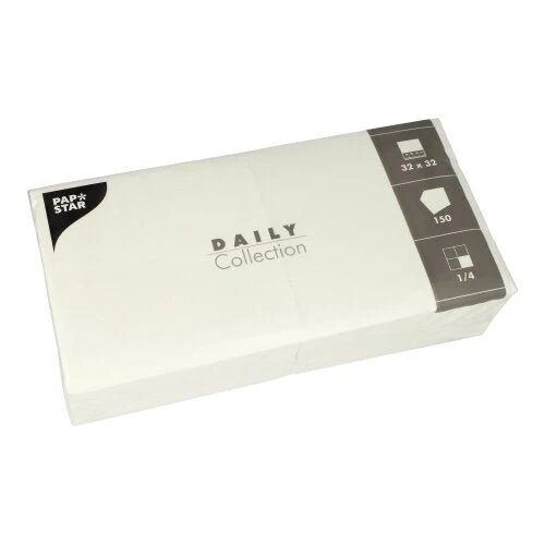 PAPSTAR 150 tovaglioli "collezione giornaliera" 1/4 volte 32 cm x 32 cm