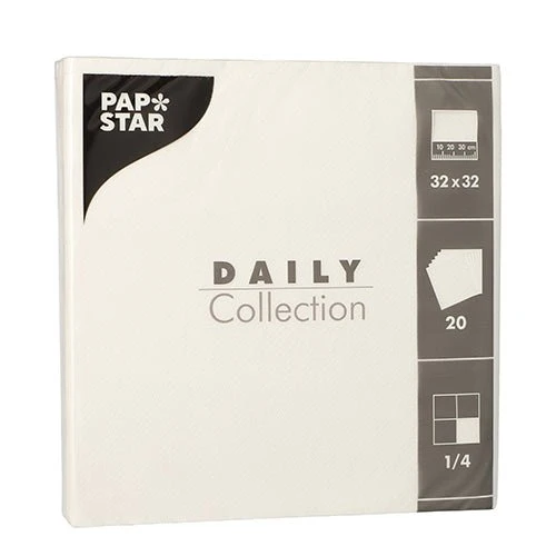 PAPSTAR 20 tovaglioli "collezione giornaliera" 1/4 volte 32 cm x 32 cm