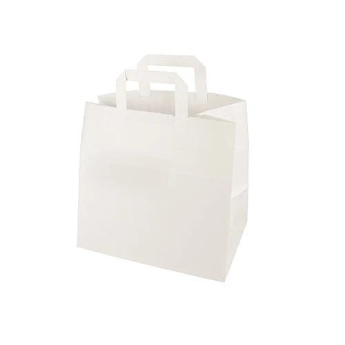 PAPSTAR Borse di carta, 25x26x17 cm, bianco con manico | Confezione (1 pezzo)