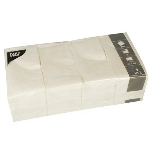 PAPSTAR Tovaglioli 3 strati, 40x40 cm, bianco, ideale per feste | Pellicola (250 pezzi)