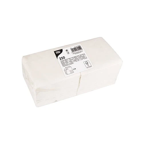 PAPSTAR 250 tovaglioli, 2 strati 24 x 24 cm 1/4.