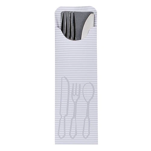 PAPSTAR 100 tasche per posate 23,5 cm x 7,3 cm inclusi tovaglioli di bistrot colorati