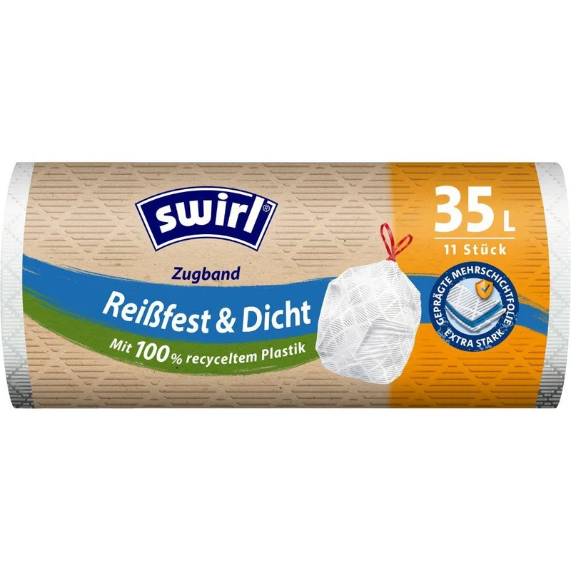 Swirl Borsa della spazzatura della fascia da treno 35 L lacrabocchi e stretti | Ruolo (11 borse)