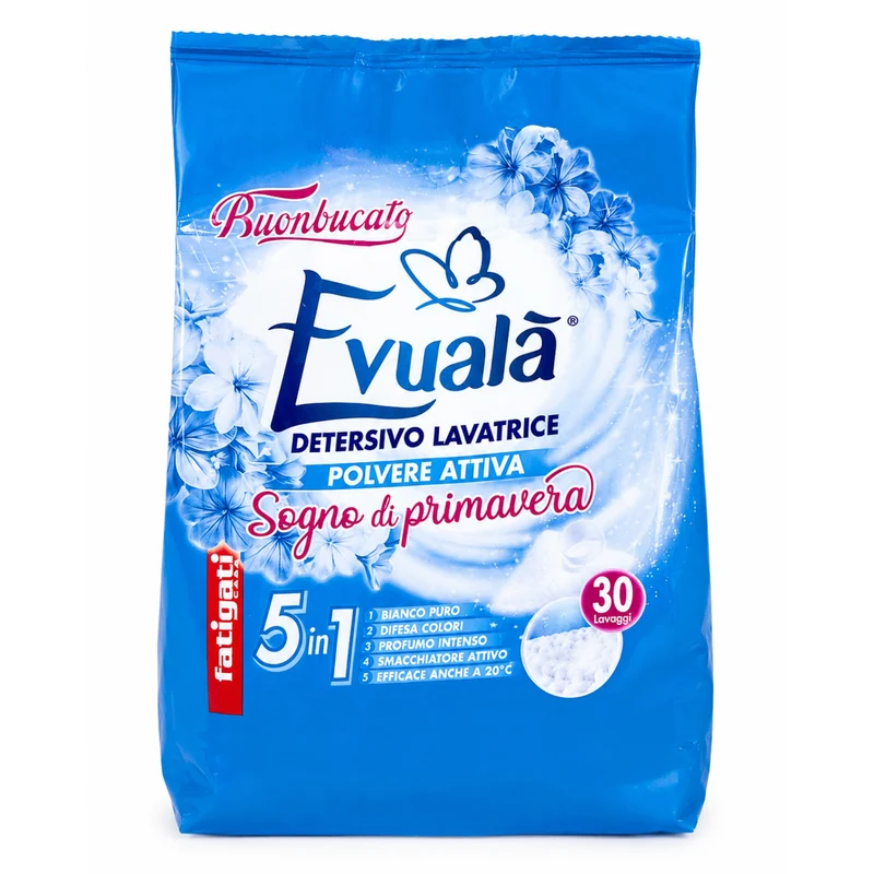 Detersivo Lavatrice in Polvere - Evualà - 30lav - 5in1 - Fatigati - 1,5kg