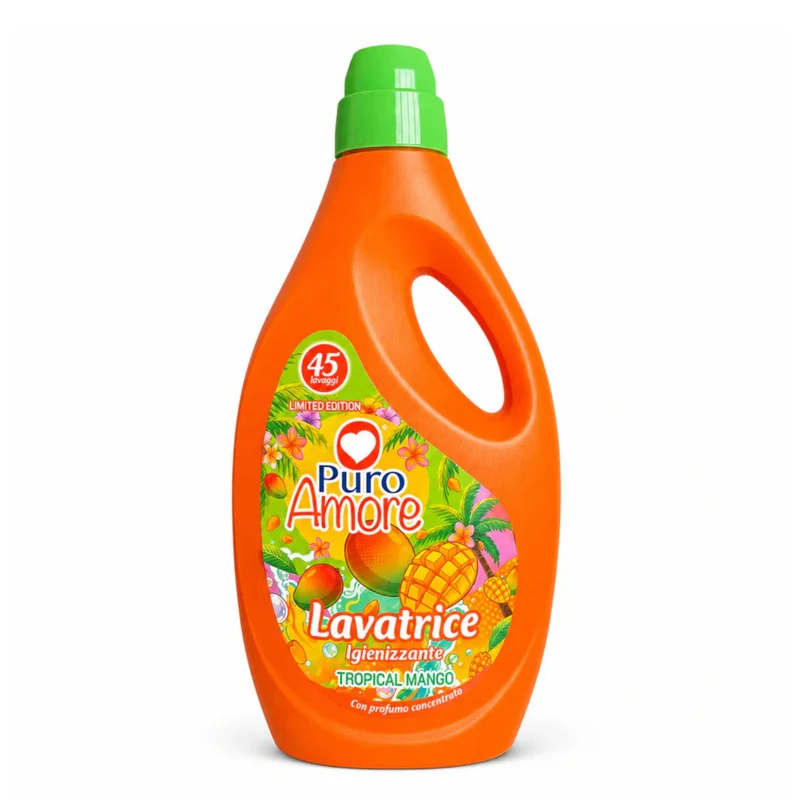 Detergente Lavatrice Igienizzante - Puro Amore - 45lav - 2,25lt - Limited Edition - Mango/Ciliegia